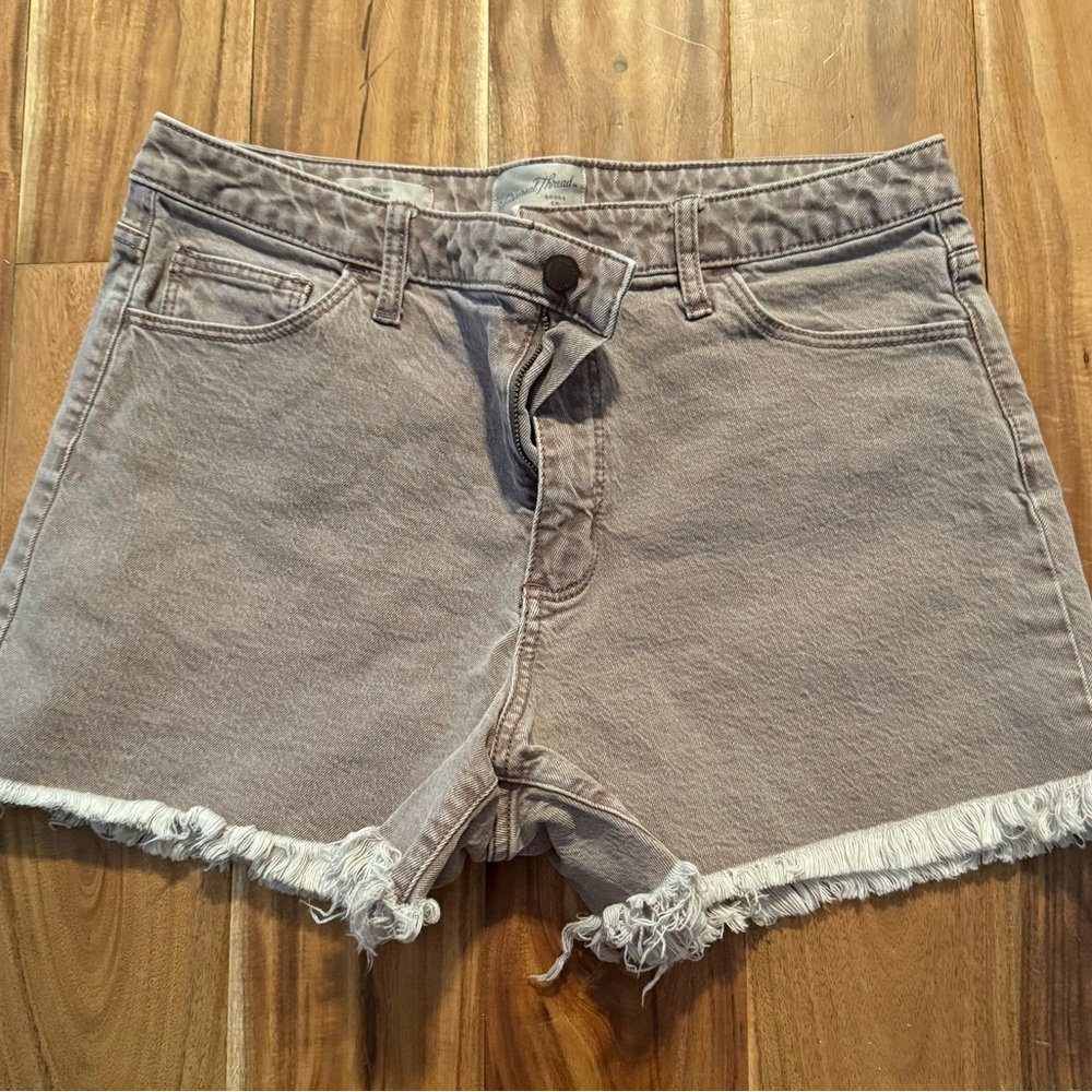 Universal Thread Gray Jean Shorts Frayed Hem Casual